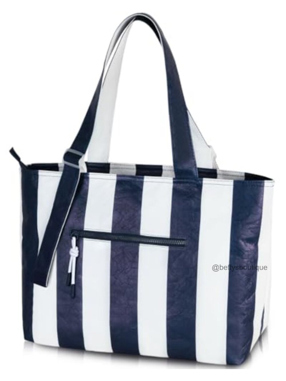 HOMESPON Large Tote Bag Waterproof HDPE Crinkled Shoulder Bag